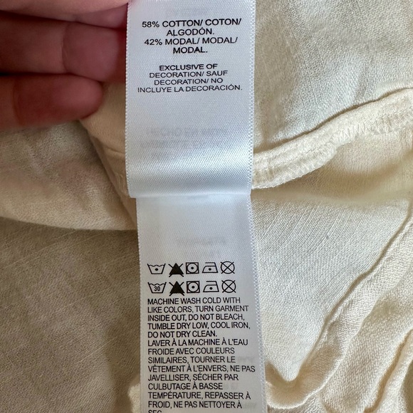 Lucky Brand Hazel Embroidered Cotton Blend Boho Peasant Top Size Medium - Picture 10 of 13